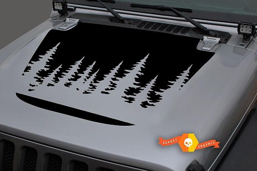 Autocollant vinyle d Capot Wild Forest pour Jeep Wrangler et Gladiator