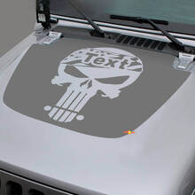 Autocollant vinyle capot personnalisé Tête de mort drapeau USA pour Jeep Wrangler & Gladiator_3