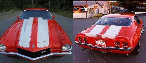 Kit de décalcomanies en vinyle avec bandes doubles pour capot et coffre pour Chevrolet Camaro Z28 1970-73