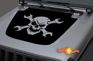 Jeep 2018-2021 Gladiator Wrangler JL JLU JT Hood Skull and Crossbone symbole Late Moyen Age Vinyl Sticker Sticker Graphic
