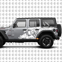 Autocollant en vinyle effet éclaboussures et grunge Hell Cat Wild Style pour accoudoir Jeep Wrangler Unlimited 2