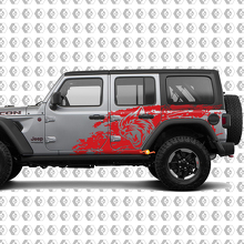 Autocollant en vinyle effet éclaboussures et grunge Hell Cat Wild Style pour accoudoir Jeep Wrangler Unlimited 3