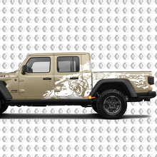 Autocollant en vinyle à l'aspect éclaboussures grunge Hell Cat Wild Style pour cabine de Jeep Gladiator 2