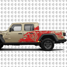 Autocollant en vinyle à l'aspect éclaboussures grunge Hell Cat Wild Style pour cabine de Jeep Gladiator 3