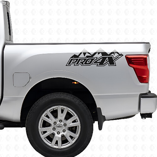 Kit d'autocollants en vinyle PRO-4X pour les côtés de la benne pour Nissan Titan 2016+