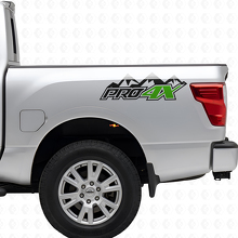 Kit d'autocollants en vinyle PRO-4X pour les côtés de la benne pour Nissan Titan 2016+_3