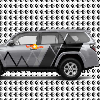 Toyota 4Runner Montagnes Lignes et Rayures Vintage Rétro Autocollant Gris Ombres Couleur Autocollant Graphique Côté Lit Chevet Corps Kit Pour 4Runner 2013 - maintenant
