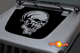Jeep 2018-2021 Gladiator Wrangler JL JLU JT Hood guerre vampire crâne noir marque vinyle autocollant autocollant graphique
