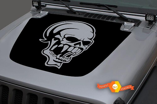 Autocollant vinyle capot camouflage crâne vampire noir pour Jeep Wrangler et Gladiator