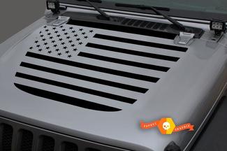 Jeep 2018 - 2021 Gladiator Wrangler JL JLU JT capot US USA drapeau vinyle autocollant autocollant graphique
