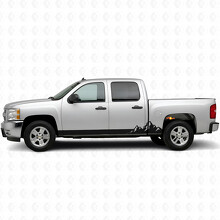 Bandelettes Vinyle Porte & Bas de Caisse Motif Chaîne de Montagnes pour Chevrolet Silverado 1500 GMT900 2007-2013_2