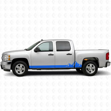Bandelettes Vinyle Porte & Bas de Caisse Motif Chaîne de Montagnes pour Chevrolet Silverado 1500 GMT900 2007-2013_5