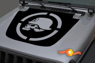 Jeep 2018-2021 Gladiator Wrangler JL JLU JT Capot guerre Métal Mulisha crâne noir marque Vinyle Sticker Autocollant Graphique
