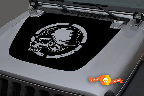 Autocollant en vinyle tête de mort Metal Mulisha pour capot Jeep Gladiator Wrangler