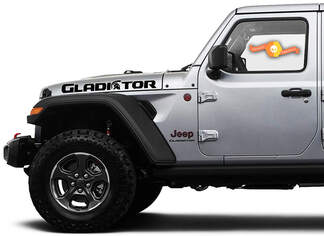 Paire de décalcomanies Jeep Hood Gladiator 2020 JT Vinyl Graphics
