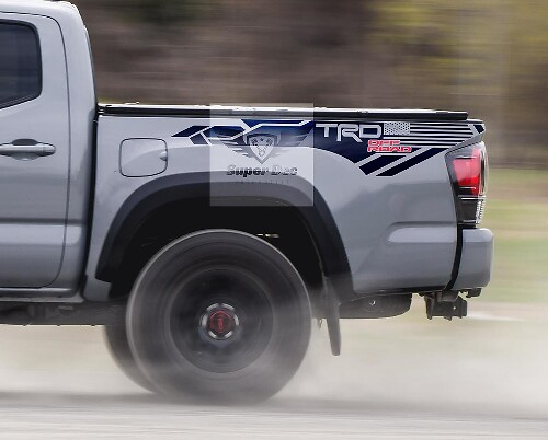 Autocollants en vinyle TRD Off Road Drapeau USA pour bas de caisse Toyota Tacoma Tundra