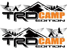 TRD 4x4 PRO Sport Off Road Camp Edition Mountains Forest Side Vinyl Stickers Decal fit to Tacoma Tundra 4Runner
 2