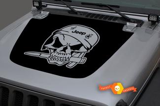 Jeep 2018-2021 Gladiator Wrangler JL JLU JT capot guerre crâne squelette balle vinyle autocollant autocollant graphique
