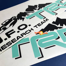 Paire d'autocollants TRD UFO Research Team Side Vinyl Stickers pour Toyota Tacoma 2 couleurs
 2