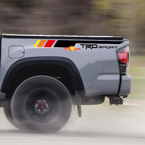 Paire de bandes TRD Sport PRO Off Road Vintage pour autocollants latéraux en vinyle Tacoma adaptés à Toyota Tacoma 2005–2020
