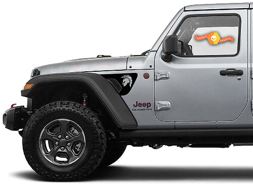 Paire d'autocollants en vinyle pour évent d'aile de casque Gladiator pour Jeep Wrangler et Gladiator