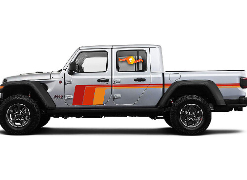Autocollant décalcomanie à bandes latérales style rétro pour Jeep Gladiator JT