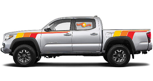 Autocollant vinyle latéral à rayures style rétro pour Toyota Tacoma