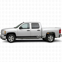 Bandelettes en vinyle Éclair à damier pour porte et bas de caisse Chevrolet Silverado 1500 GMT900 2007-2013_2