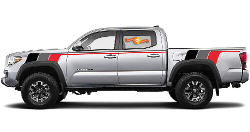 Autocollant Vinyle Latéral à Rayures de Course Style Rétro pour Toyota Tacoma