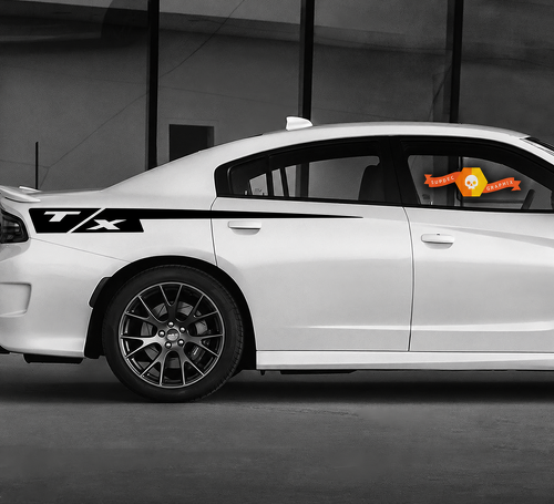 T/X Straight Quarter Stripe Kit Aile arrière Autocollant vinyle pour Dodge Charger 2015-2020