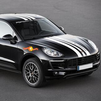 Porsche Design Macan Turbo Full Body Capot Central Becquet de Toit Arrière Bandes Autocollant 2014-présent
 1