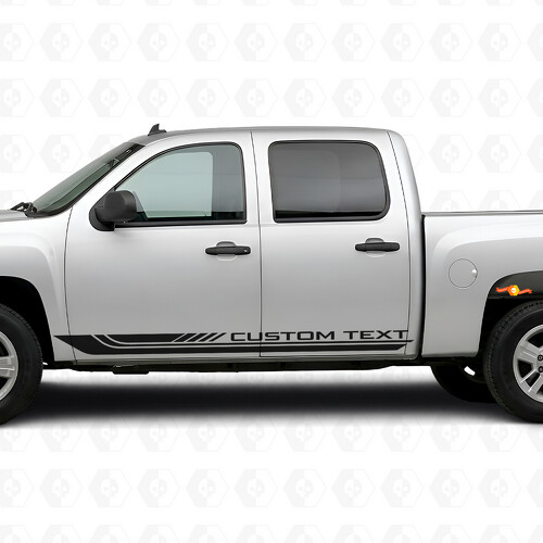 Bandes vinyle encadrées personnalisées pour porte et bas de caisse Chevrolet Silverado 1500 GMT900 2007-2013