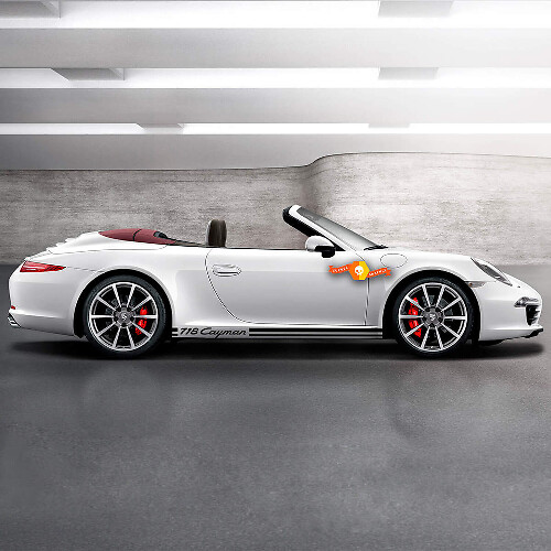 Autocollant Bande Seuil Latéral Lettrage Cayman Pour Porsche 718 Cayman