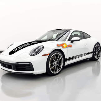 Porsche Kit Autocollants Adhésifs 911 997 GT3 Motorsport Bandes Latérales et Capot Kit Complet Autocollant Autocollant
