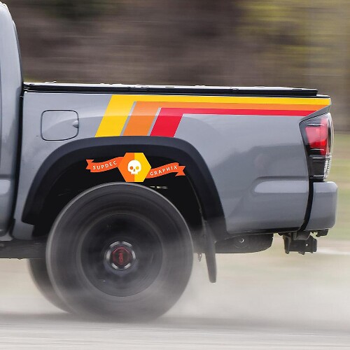 Kit d'autocollants en vinyle style vintage pour bandes latérales arrière Toyota Tacoma