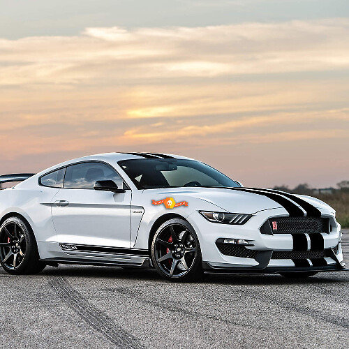 2X SHELBY FORD MUSTANG côté vinyle Rocker Panel corps décalcomanies voiture autocollant logo graphique emblème logo

