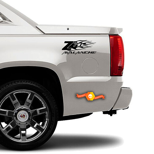 Z71 Chevy Avalanche Flame Truck Bed Side Autocollant Ensemble de décalcomanies
