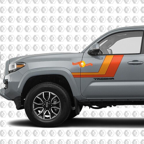Autocollant vinyle bande rétro double latérale pour porte Toyota Tacoma 2016-2020