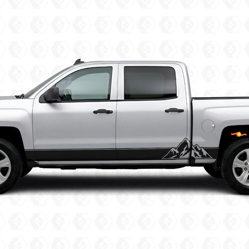 Bandes vinyles superposées pour portes et bas de caisse Chevrolet Silverado 1500 K2XX 2014-2019_1