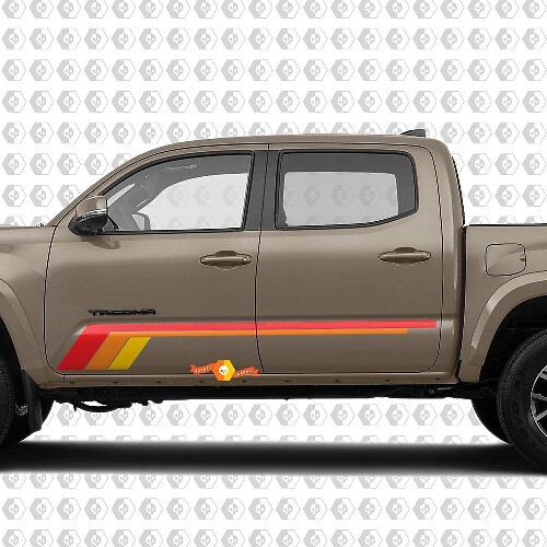 Autocollant Vinyle Décalque Latéral Portière à Rayures Style Vintage pour Toyota Tacoma
