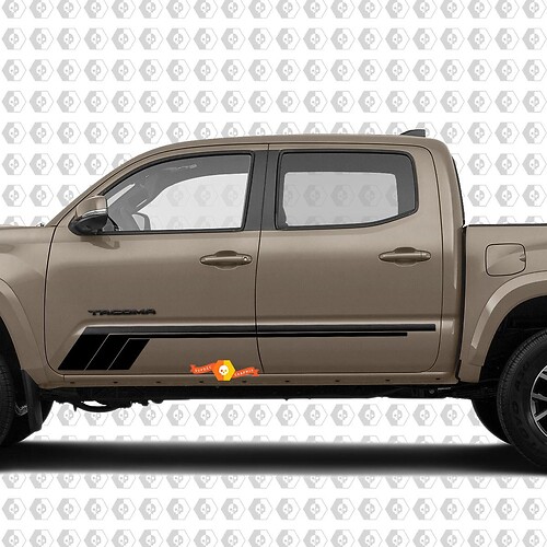 Autocollant Vinyle Latéral à Rayures Style Rétro Triple pour Toyota Tacoma 2016-2020