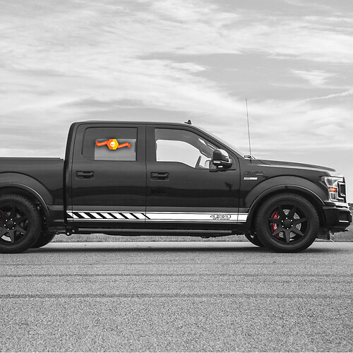 4x4 Off Road Twin Stripe Pair — Autocollant vinyle (bas de caisse) pour Ford F-150 2009-2020