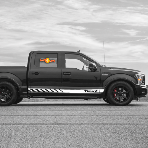 Autocollant Décalcomanie Vinyle Double Bande Triple pour Bas de Porte Ford F-150 2009-2020