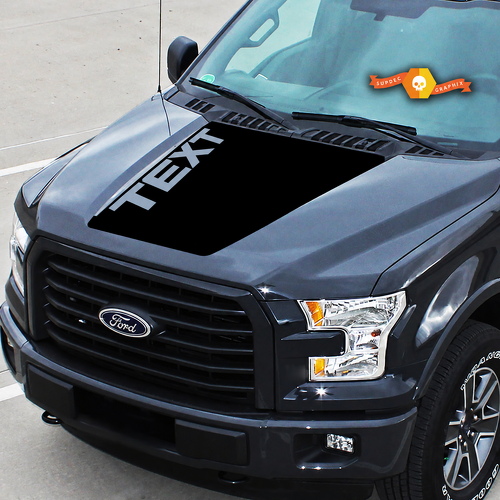 Autocollant en vinyle noir mat pour capot central Ford F-150 2015-2018
