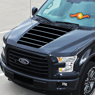 Pour Ford F-150 ligne de capot central stroboscopique graphiques rayures vinyle décalcomanies camion autocollants 2015 - 2020
