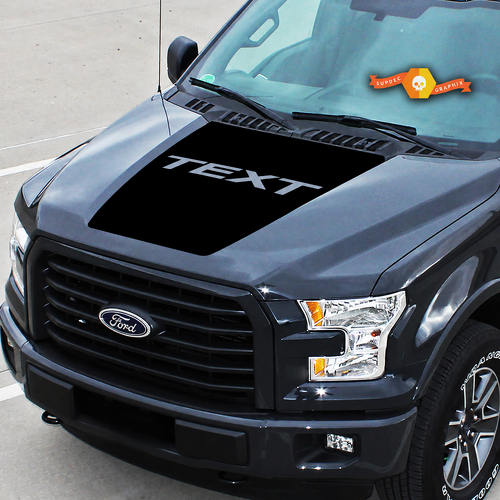 TEXT Autocollant vinyle lettrage central noir pour capot Ford F-150 2015-2018
