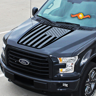 Capot Ford F-150 USA Drapeau Center Graphics Vinyl Stickers Truck Stickers 2015-2020
