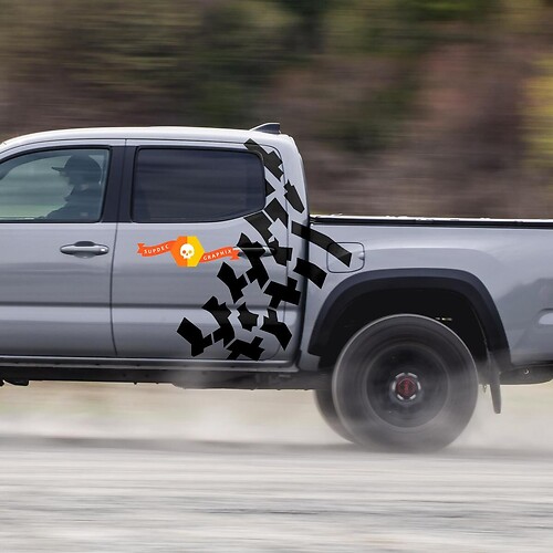 Autocollant en vinyle latéral empreintes de pneus pour Toyota Tacoma