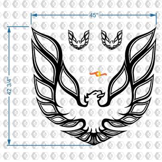 Firebird Trans Am Pontiac Capot Oiseau Autocollant Graphique N'importe Quelle Couleur 45 x 42

