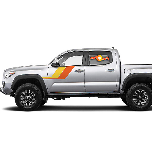 Autocollant vinyle latéral à bandes vintage doubles pour Toyota Tacoma 2016-2020